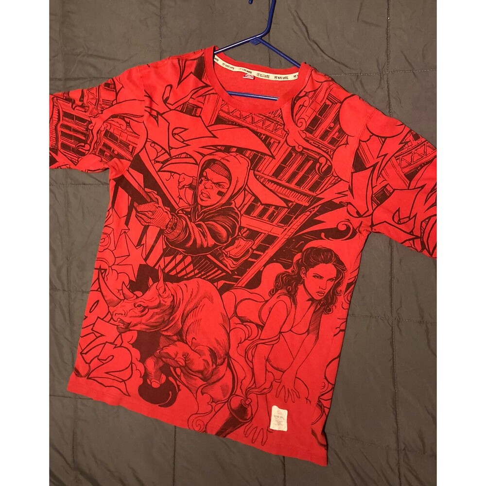 RARE Ecko Black Rhino G-Unit Hip Hop Mens XL Vintage Marvel Comics Art Shirt